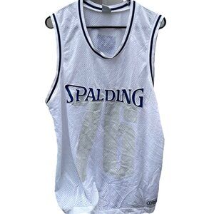 Vintage Spalding White Basketball Jersey Men’s Size Large Activewear